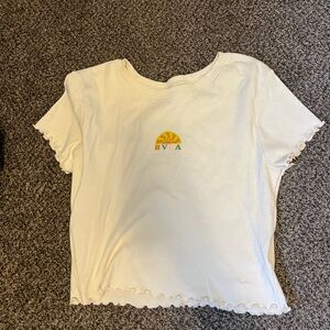 RVCA Cream Tee with Sun Design